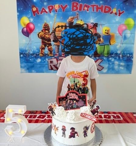 Custom Birthday Family Matching Shirts, Family Personalized Shirts, Robux Characters T-Shirts, Video Games t-Shirt, Blocks Shirt, Camiseta personalizada de Video Juegos White photo review