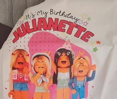 Custom Birthday Family Matching Shirts Family Personalized Shirts Robux Characters T-Shirts Video Games t-Shirt, Blocks Birthday Girl Shirt Camiseta personalizada de Video Juegos White,Black photo review