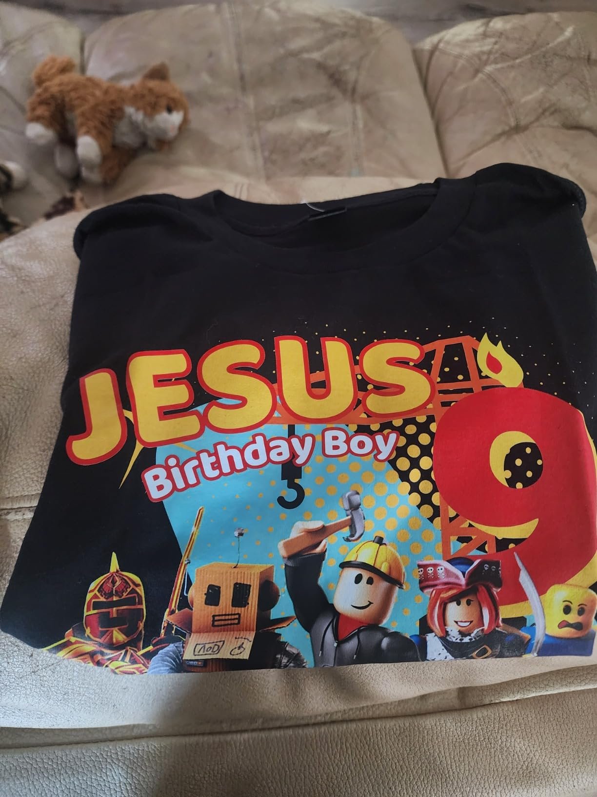 Custom Birthday Family Matching Shirts, Family Personalized Shirts, Robux Characters T-Shirts, Video Games t-Shirt, Blocks Shirt, Camiseta personalizada de Video Juegos White photo review