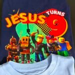 Custom Birthday Family Matching Shirts, Family Personalized Shirts, Robux Characters T-Shirts, Video Games t-Shirt, Blocks Shirt, Camiseta personalizada de Video Juegos White photo review