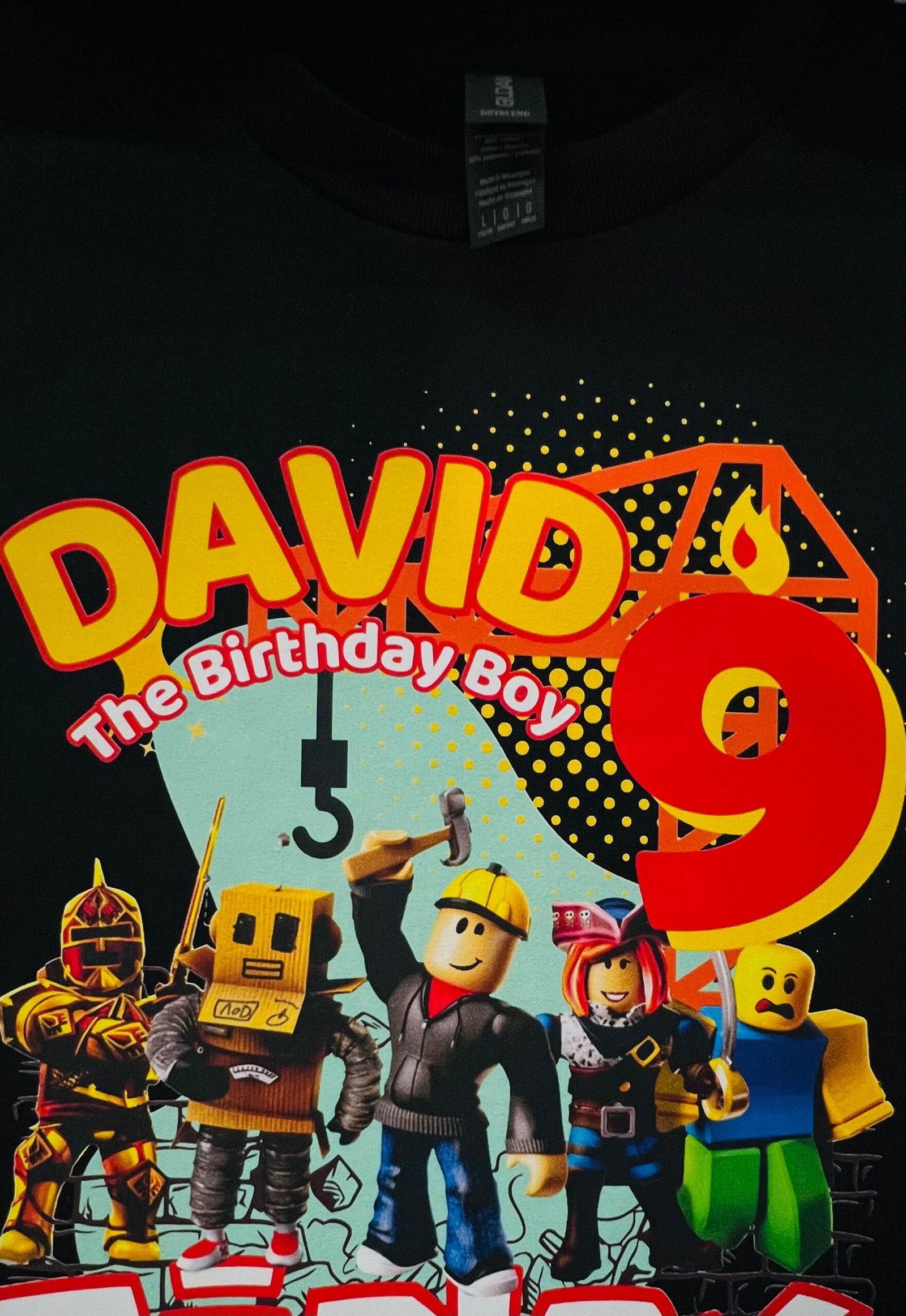 Custom Birthday Family Matching Shirts, Family Personalized Shirts, Robux Characters T-Shirts, Video Games t-Shirt, Blocks Shirt, Camiseta personalizada de Video Juegos White photo review