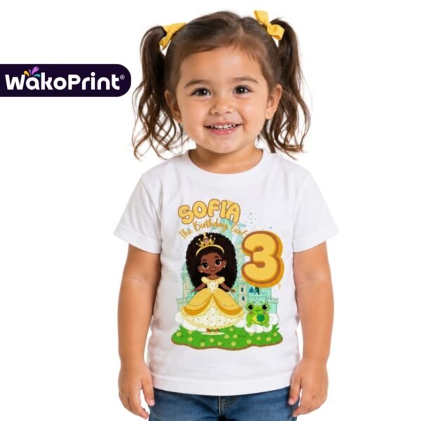 Custom Princess Birthday Shirt for Girls | Personalized Name and Age | Castle Birthday Outfit |Personalized Girl T-Shirt | Matching Family Shirts | Black or White | Kids & Adults Party Outfit