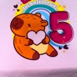 Personalized Capybara Birthday Shirt for Kids | Cute Animal Party Design | Custom Name and Age | Add Text on Back 6M–4XL | 5 Colors Available White,Black photo review