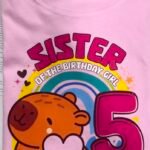 Personalized Capybara Birthday Shirt for Kids | Cute Animal Party Design | Custom Name and Age | Add Text on Back 6M–4XL | 5 Colors Available White,Black photo review