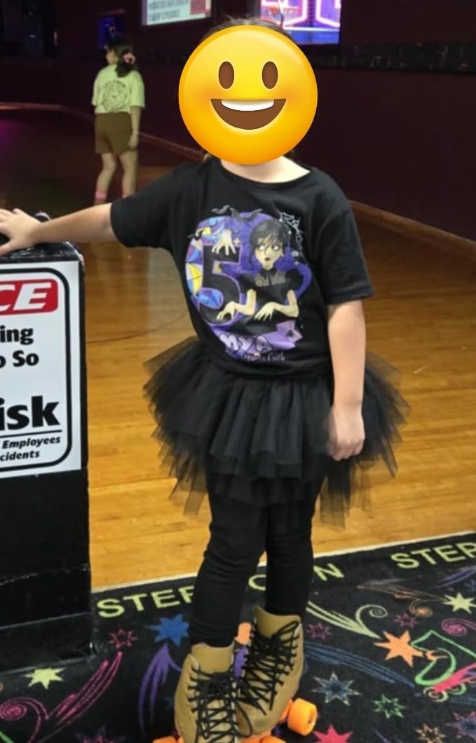 Personalized Birthday Shirt for Girls Inspired by Gothic Doll Style | Custom Name and Age | Matching Family Shirts | Add Text or Number on Back 6M–4XL | 5 Colors Available White,Black photo review