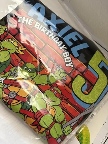 Personalized Brave Turtles t-Shirts, with Age and Name for Ninja Kids' Birthdays, Supplies and Decoration for Ninja Birthday Parties. White, Black photo review