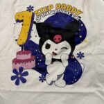Personalized t-Shirts for Kurom Girl's Birthday with Age and Name, Supplies and Decoration for Kurom Kitty Party. White,Black photo review