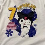Personalized t-Shirts for Kurom Girl's Birthday with Age and Name, Supplies and Decoration for Kurom Kitty Party. White,Black photo review