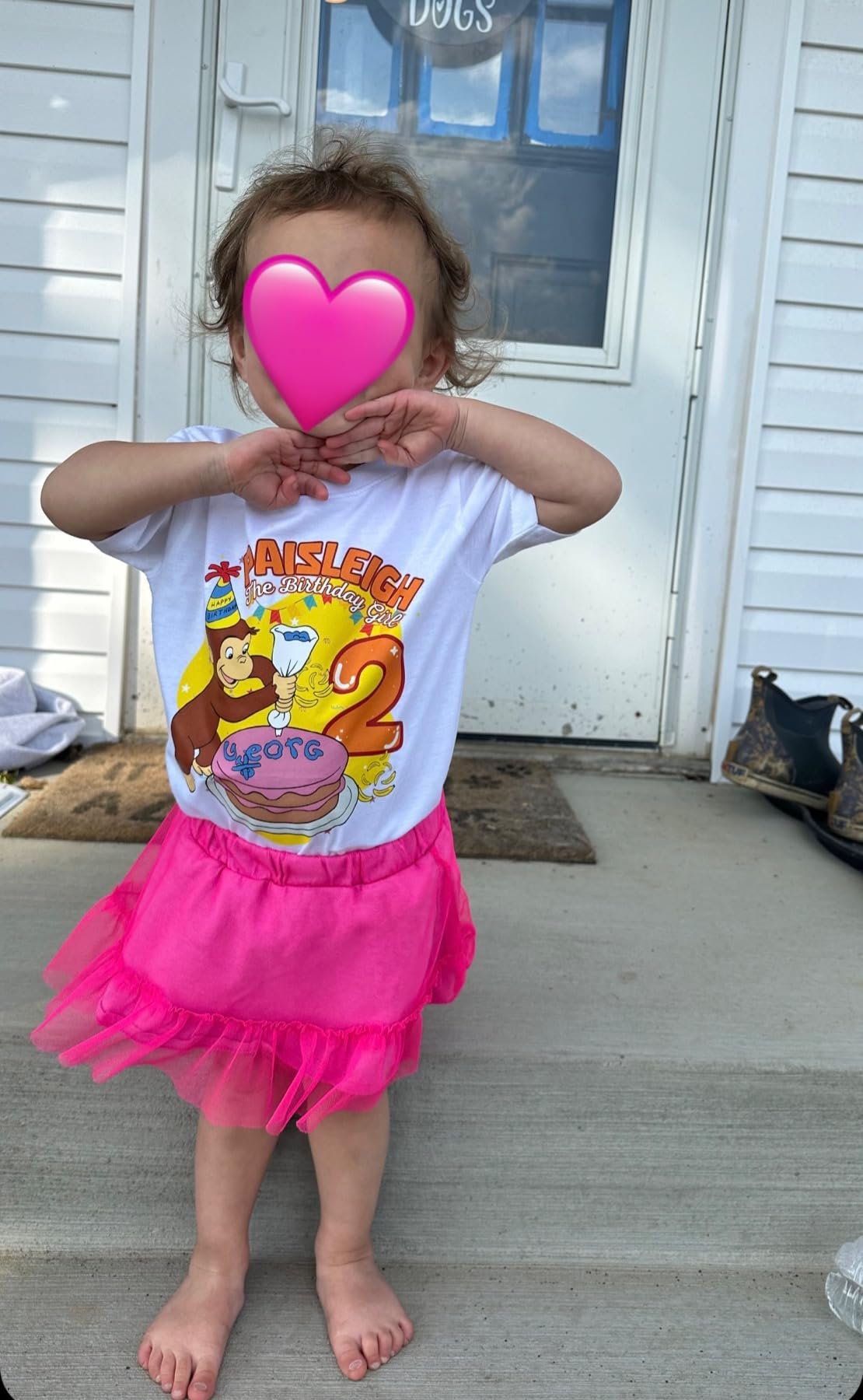 Monkey Birthday Shirt Personalized with Age and Name for Theme Party Girls Boys Shirt. White,Black photo review