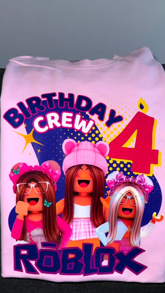 Custom Birthday Family Matching Shirts robux Family Personalized Shirts Robux Characters T-Shirts Video Games t-Shirt, Blocks Girl Shirt Camiseta personalizada de Video Juegos White,Black photo review