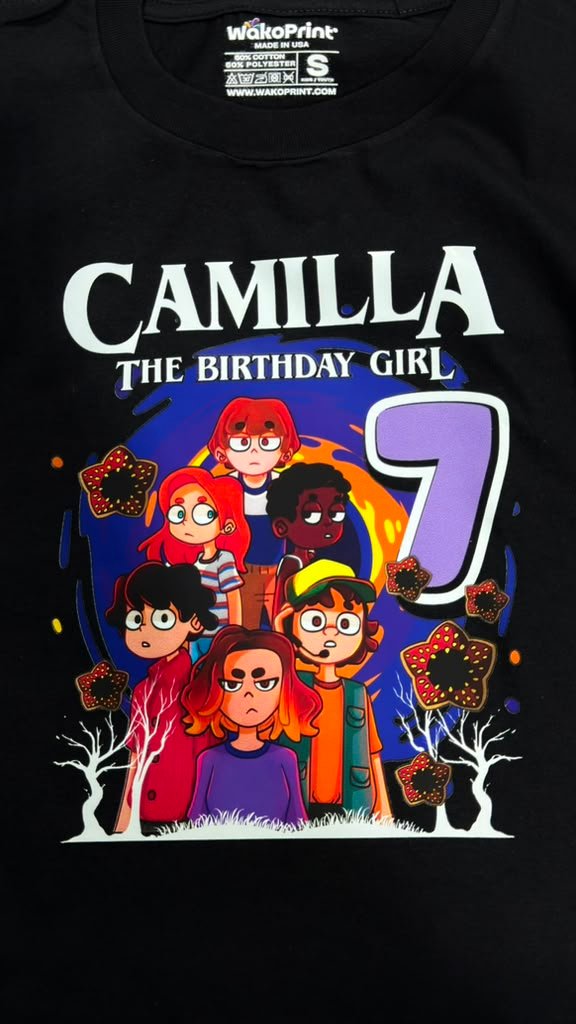 Horror Things Birthday Shirt for Kids and Family | Personalized Name and Age T-Shirt | Matching Family Birthday Shirts Stranger | Themed Party Outfit | Sizes 6M to 4XL White photo review
