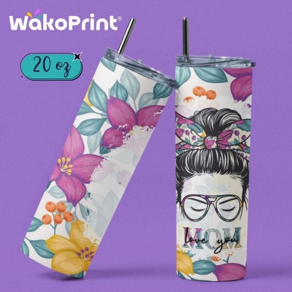 20 oz Floral Fashion Tumbler | Aesthetic Butterfly & Floral Design for Stylish Women