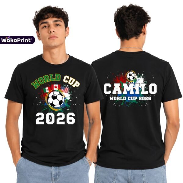 World Cup 2026 Personalized Soccer T-Shirt with Name | Multiple Colors Available