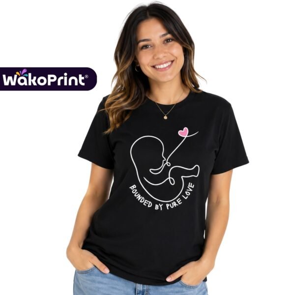 Bounded by Pure Love Pregnancy T-Shirt | Minimalist Mom and Baby Design