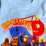 Custom Birthday Family Matching Shirts, Family Personalized Shirts, Robux Characters T-Shirts, Video Games t-Shirt, Blocks Shirt, Camiseta personalizada de Video Juegos White photo review